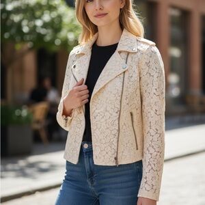 INC International Concepts Cream Lace Jacket